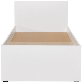 Pat de o persoană 90 cm Vobima 1 (alb) (cu somieră). 1094823