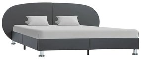 285416 vidaXL Cadru de pat, gri, 120 x 200 cm, piele ecologică