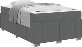 vidaXL Cadru de pat cu saltea Gri închis 120 x 200 cm țesătură