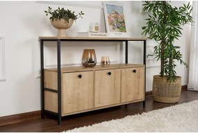 Masă consolă în culoare naturală deschisă cu aspect de lemn de stejar 29,5x120 cm Solace – Kalune Design