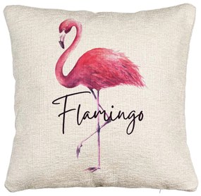 Perna Decorativa Canapea, Model Flamingo, 40x40 cm, Cu fermoar
