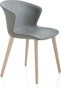 Kicca lemn masiv Plus – Scaun cu 4 picioare din lemn de artar complet tapitat