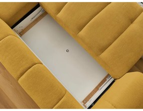 Colțar galben muștar extensibil/cu spațiu de depozitare (cu colț pe partea dreaptă/cu șezlong) Fuji – Bobochic Paris