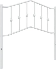 vidaXL Tăblie de pat de schimb metalică, alb, 90 cm