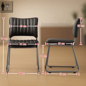 Scaun vizitator maro HRC 613 din piele ecologică și cadru cromat