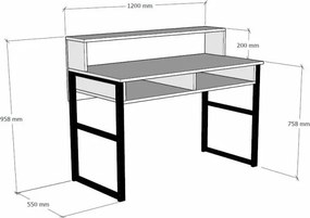 Birou Kemo Walnut and Black