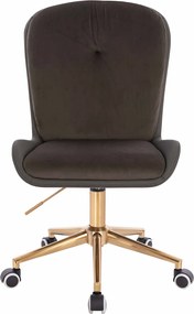 HR690K Scaun Velvet&amp;soft Piele Pu Ciocolată/Cafea Bază Aurie