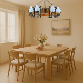 Lustră pe lanț Brilagi QUEEN 8xE14/40W/230V fag