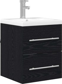 vidaXL Dulap pentru Chiuveta de Baie Stejar Negru 41 x 38,5 x 48 cm