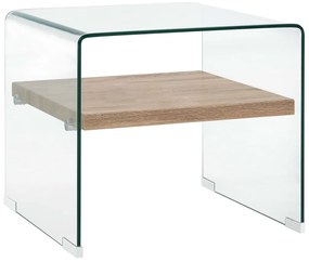 vidaXL Măsuță de cafea, transparent, 50x50x45 cm, sticlă securizată