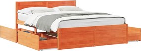 vidaXL Cadru de pat fără saltea, maro ceruit 150x200 cm lemn masiv pin