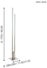 Eglo 33323 - Lampadar LED RGBW reglabil FRAIOLI-C LED/34W/230V