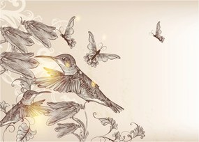 Tablou pe sticlă - Colibri (70x50 cm)