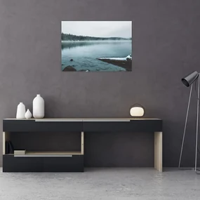 Tablou - lacul nordic înghețat (70x50 cm), în 40 de alte dimensiuni noi