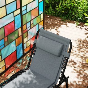 Outsunny Șezlong, șezlong pentru soare cu tapițerie și buzunar lateral, șezlong de grădină, șezlong pentru piscină, șezlong tapițat, Gri | Aosom Romania