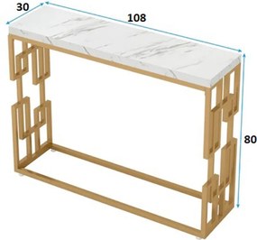 Consola Asia din metal auriu,108x80x30 cm