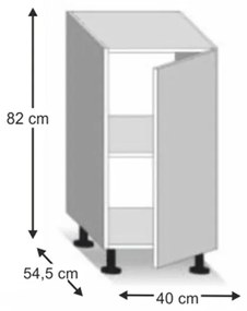 Zondo Dulap inferior de bucătărie D40 Lilouse. 1014731