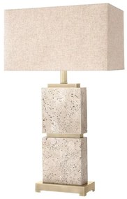 Veioza, Lampa de masa LUX cu baza din travertin Newton