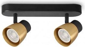 Brilagi - Spot LED RGBW dimmabil NUGGET, 2x GU10/6W/230V, negru/auriu