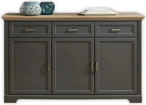 Comoda JASMIN, gri grafit/stejar artisan, PAL, 166x48x102 cm