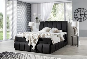 Pat boxspring, tapitat, 180X200 cm, Vincenzo 181, Eltap (Culoare: Negru)