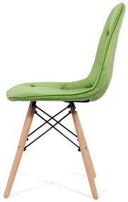 Scaun tapitat cu catifea si picioare din lemn BUC 232V verde