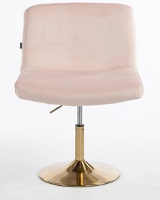 HR150N Scaun Roz Pudra din Catifea cu Bază Aurie