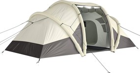 Outsunny Cort Gonflabil Camping 2-4 persoane cu pompă 2 camere și zonă de zi impermeabil 3000 mm 485x245x188 cm gri | Aosom Romania
