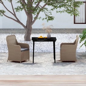 vidaXL Set mobilier de grădină cu perne, 3 piese, maro