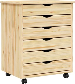 vidaXL Dulap mobil cu sertare MOSS Lac transparent 53 x 39 x 65,5 cm