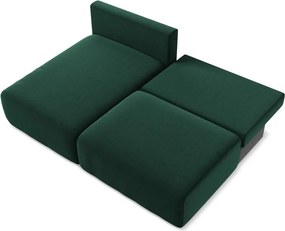 Colțar verde închis extensibil/cu spațiu de depozitare cu tapițerie din catifea (cu colț pe partea stângă/cu șezlong) Kalena – Makamii