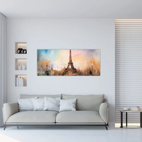 Tablou - Pictură a Turnului Eiffel (120x50 cm)