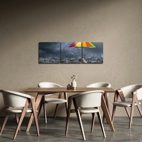 Tablou - Umbrele (cu ceas) (90x30 cm)