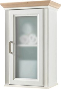 Dulap baie suspendat JASMIN, alb/stejar artisan, PAL, cu o usa, 48x33x