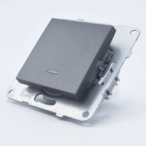 Intrerupator simplu cu led, 10A, IP20, Grafit, Panasonic Arkedia Slim/Karre Plus Plus