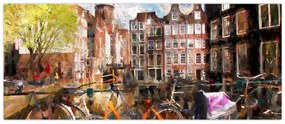 Tablou - Amsterdam, pictură (120x50 cm)