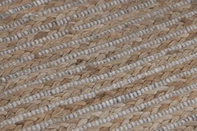Covor din lână și iută împletit manual, maro natural, 120 x 180 cm, 2200 GSM, „Wool Jute Carpet Natural"