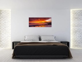 Tablou cu apus de soare la mare (120x50 cm)