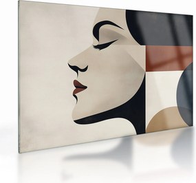 Tablou pe sticlă - Femeie din profil (70x50 cm)