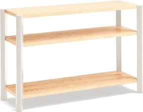 Etajeră crem/în culoare naturală deschisă cu aspect de lemn de stejar 126x84x43 cm Bona – Teulat