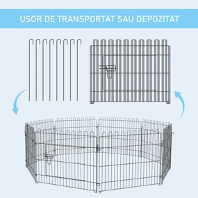 PawHut Țarc pentru Animale Mici, Cușcă Modulară din Oțel pentru Câini, Pisici, Pui, 158x61 cm, Negru | Aosom Romania