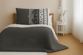 Lenjerie de pat din bumbac pentru 2 paturi CANZONE BLACK, negru Dimensiune lenjerie de pat: 2 buc 70 x 90 cm | 2 buc 140 x 200 cm