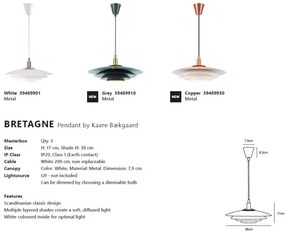 Pendul design modern Bretagne 38 cupru