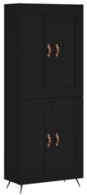 3199658 vidaXL Dulap înalt, negru, 69,5x34x180 cm, lemn compozit