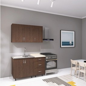 Bucatarie 120 cm Lungime, Material PAL 18mm, Culoare Wenge, Blat termorezistent 2.8 cm Grosime