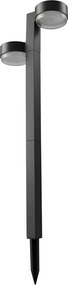 Lampă solară LED 2xLED/1W/3,7V 1200 mAh 55 cm IP65 neagră