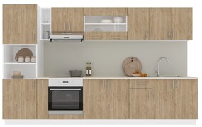 Set haaus V33, Lemn Natural/Alb, Blat Thermo 28 mm, L 340 cm