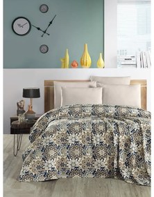 Cuvertură maro din bumbac 200x230 cm Pique – Mila Home