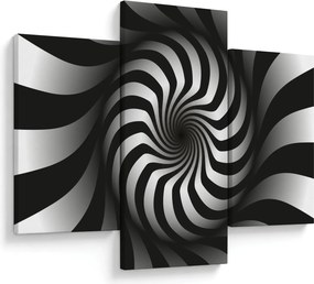 Tablou abstract cu spirala alb neagră (90x60 cm)