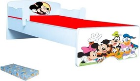 Pat copii Mickey si prietenii 130*60 cu saltea inclusa